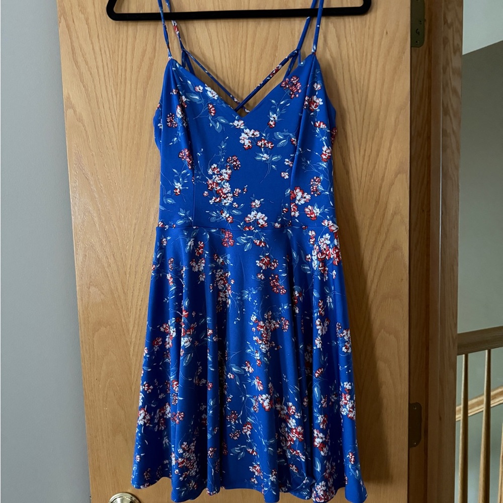 Floral Blue Mini Dress